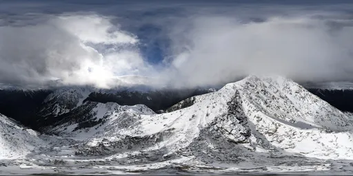 Snow Mountains Dramatic Sky