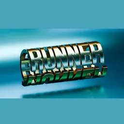 Procedural Metallic Text Scene