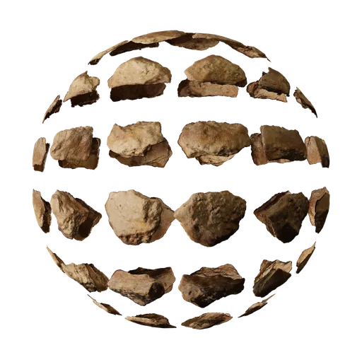 High-resolution Atlas Rock PBR material for filling environments in Blender 3D, with displacement feature.