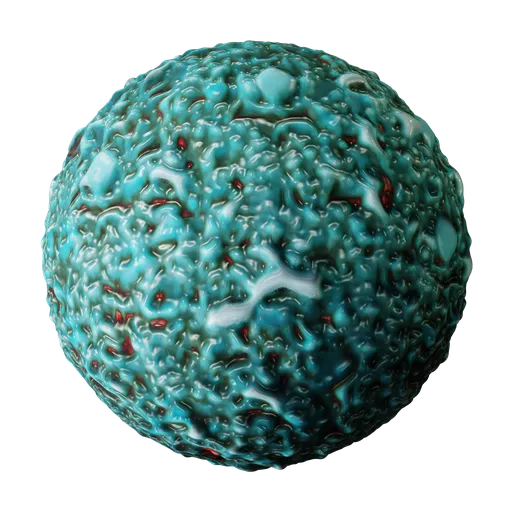 High-resolution PBR alien skin texture for Blender 3D with blue bumpy surface and 2K resolution.