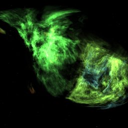 Nebula green with stars