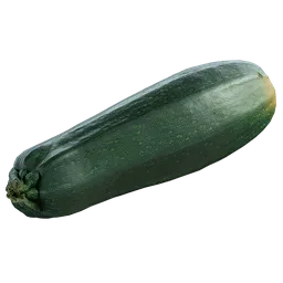"Highly detailed 3D model of a green zucchini for Blender 3D. Perfect for adding a realistic touch to your kitchen designs. Created with hyper real rendering techniques for a lifelike appearance."