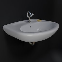 Oval washbasin white.