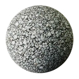 High-resolution gravel texture for 3D rendering, ideal for Blender and PBR material workflows.