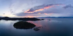 Aerial Cloudy Ocean Sunrise