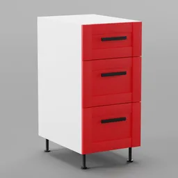 Kitchen lower cabinet 40cm (3 drawers)