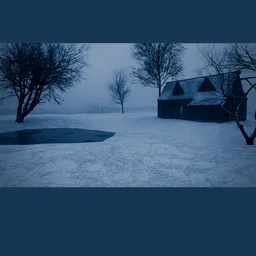 Countryside Cabin at Sunset