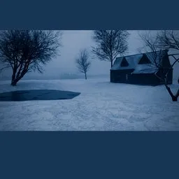Countryside Cabin at Sunset