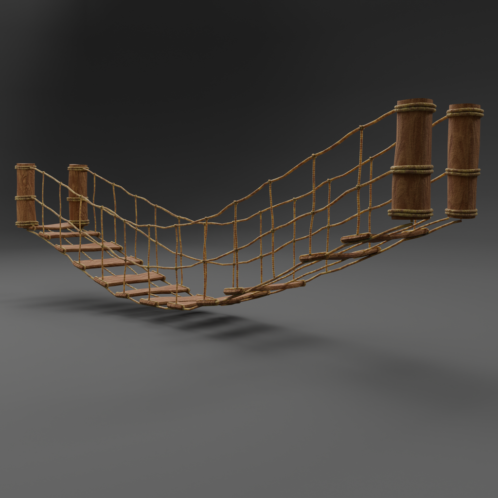 Procedural Rope Bridge Builder | FREE Exterior Elements models | BlenderKit