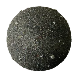 High-resolution seamless PBR Ground Black material with adjustable 2K textures for Blender 3D rendering and texturing.