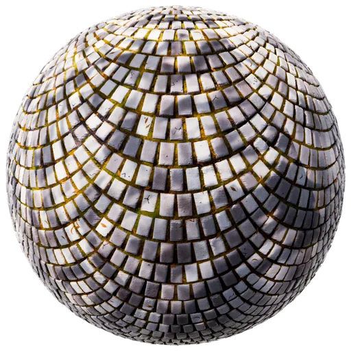 High-resolution PBR texture of moss-covered arched park tiles, ideal for 3D paving in Blender and compatible applications.