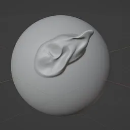 Dragon Scale #2 3D sculpting brush for Blender, creating detailed reptilian scale textures on models.