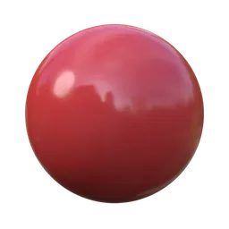 High-quality glossy red PBR plastic material for 3D rendering in Blender, seamless and customizable.
