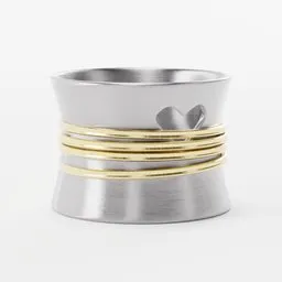 Silver heart fidget spinner ring