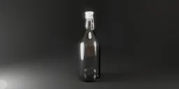 Highly-detailed 3D glass bottle model with rigged stopper, suitable for Blender animation and realistic procedural texture showcase.