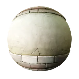 Stylized Stone And Plaster Wall