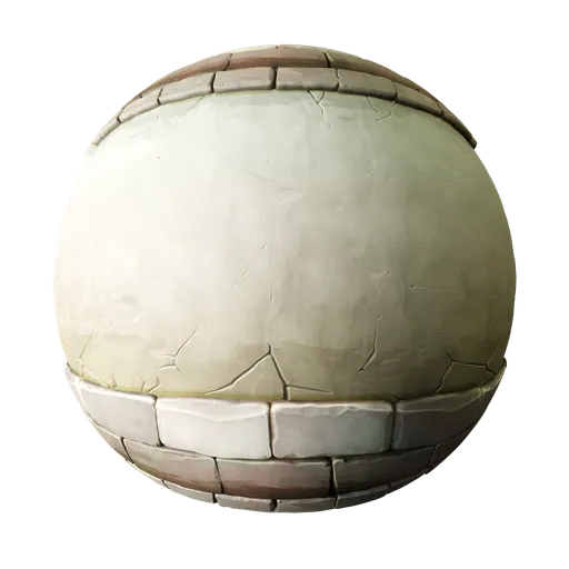 Stylized Stone And Plaster Wall