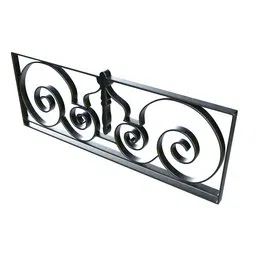 High-quality 3D model of ornate iron trellis, perfect for architectural visualization in Blender.