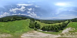 Green forest grass cloud