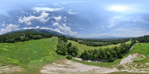 Green forest grass cloud