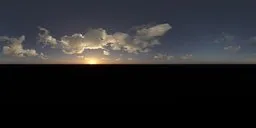 8K resolution dramatic sunset skies and clouds HDR for realistic scene lighting.