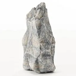 "Realistic, low-poly Sharp Grey Rock Boulder 3D model for Blender 3D- perfect for landscape design. Created with hyper-detailed studio lighting techniques and a pointed face. From the Prop Rocks collection by Lucas van Leyden and James Yang's connectedness series."