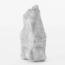 "Realistic, low-poly Sharp Grey Rock Boulder 3D model for Blender 3D- perfect for landscape design. Created with hyper-detailed studio lighting techniques and a pointed face. From the Prop Rocks collection by Lucas van Leyden and James Yang's connectedness series."