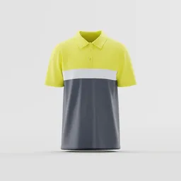 Men's Color Block Polo Shirt