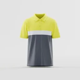 Men's Color Block Polo Shirt