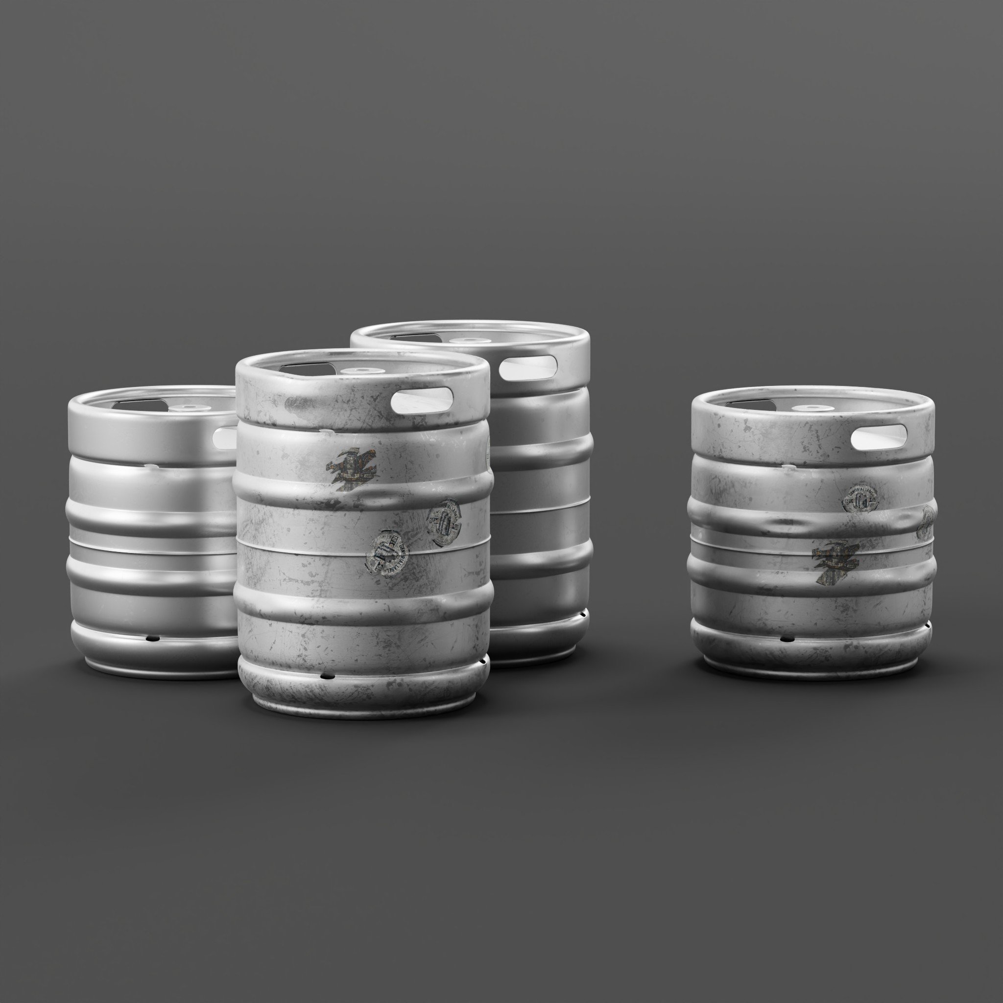 Set of Beer kegs FREE 3D Beverage models BlenderKit