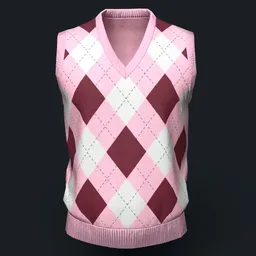 Pink Argyle Knit Vest