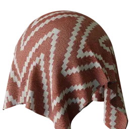 High-quality PBR textile material with a detailed chevron pattern for 3D modeling in Blender and similar software.