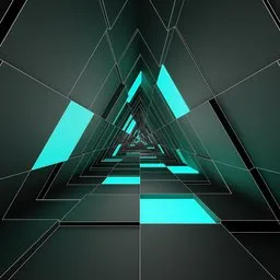 Triangle Tunnel with Random Light Loop