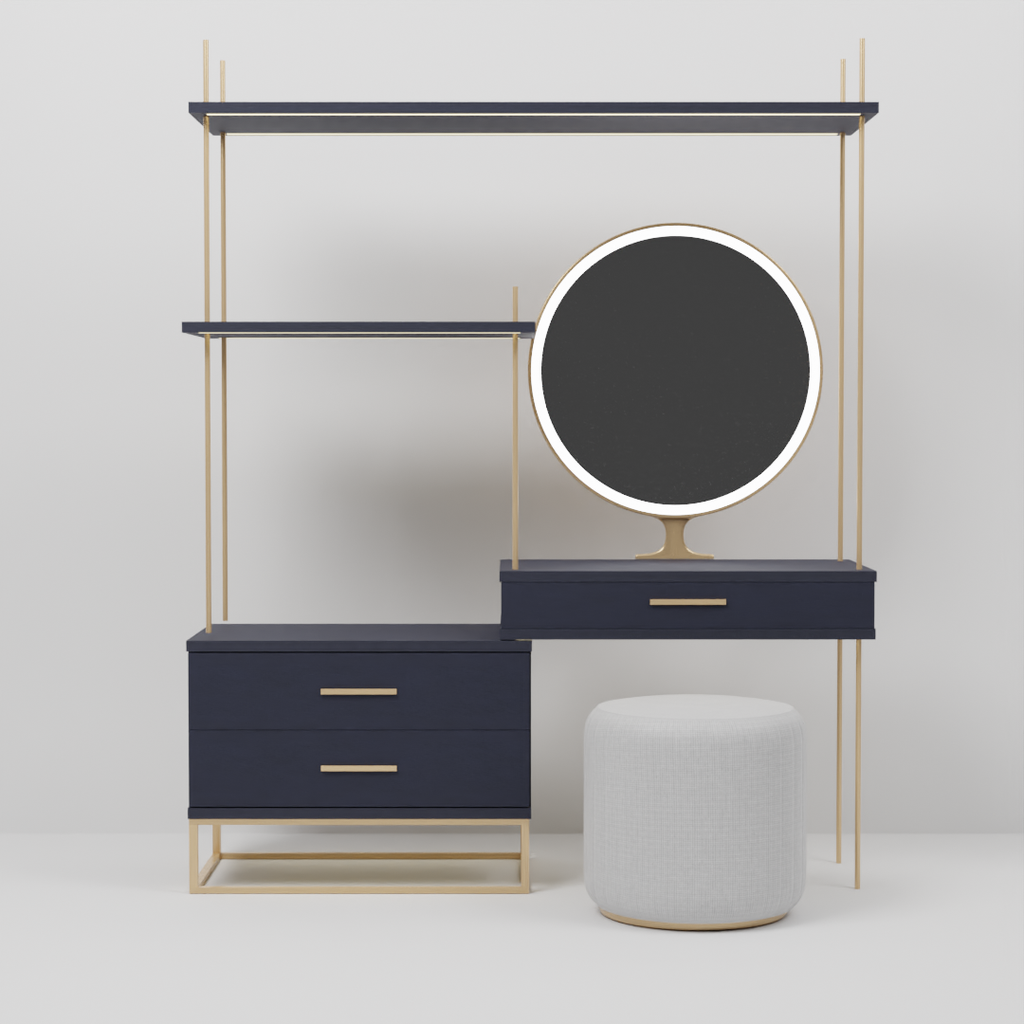 Brass Navy Blue Dressing Table Dressing Tables models BlenderKit
