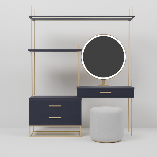 Brass Navy Blue Dressing Table Dressing Tables models BlenderKit