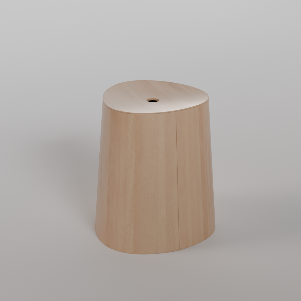 P.O.V. Stool B0 - natural varnish | Poufs models | BlenderKit