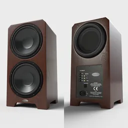 Hi-End Subwoofer Brown Wood