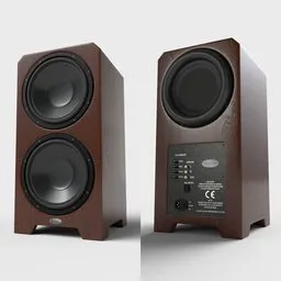 Hi-End Subwoofer Brown Wood