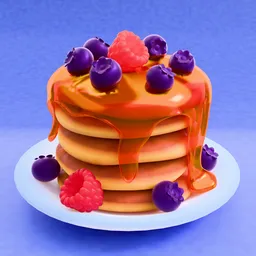 Pancakes with Berries and Syrup