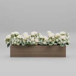 White Rose Planter Box