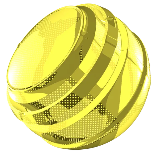 Procedural dot pattern Blender 3D material with comic book aesthetic, customizable for Eevee, featuring scalable textures and controllable reflection.