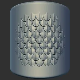 3D sculpting brush creating detailed dragon scales texture for Blender 3D models