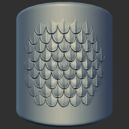 3D sculpting brush creating detailed dragon scales texture for Blender 3D models