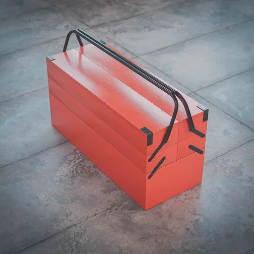 Rigged and animated 3D Cantilever Toolbox with dynamic functionality and realistic textures for various projects.