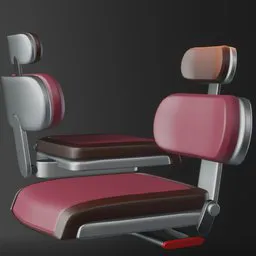 Detailed 3D model of a futuristic recliner car seat, perfect for large autonomous vehicle designs, available in Blender 3D format.