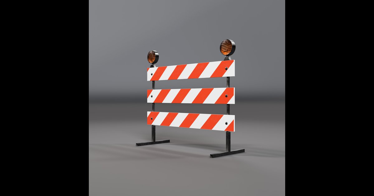 Traffic Warning Delineator | Fences models | Blendkit