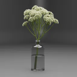 White Flower Glass Vase