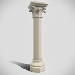 Detailed 3D-rendered medieval-style column for street design asset in Blender.
