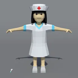 Low Poly Nurse Rigged