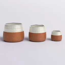 Set of 3 Ceramic Planters